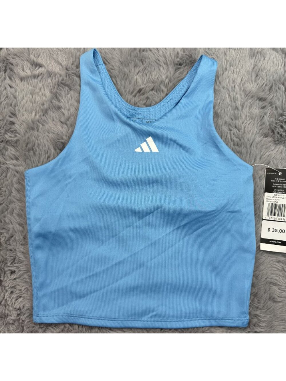 Adidas Aeroready Tank Top Girls Medium 10/12 Blue Athleisure Gym Sports Bra NEW